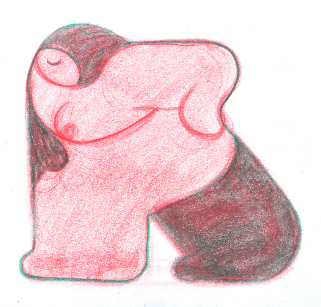 Wax crayon on paper.<br>
10.25 x 10 in.