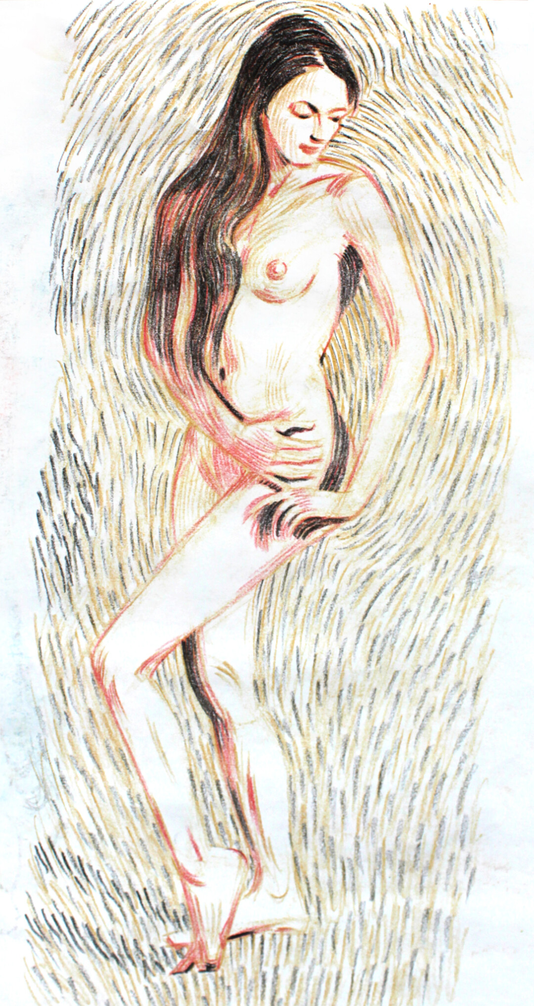 Chalk pastel on paper<br>
16 x 6.5 in.