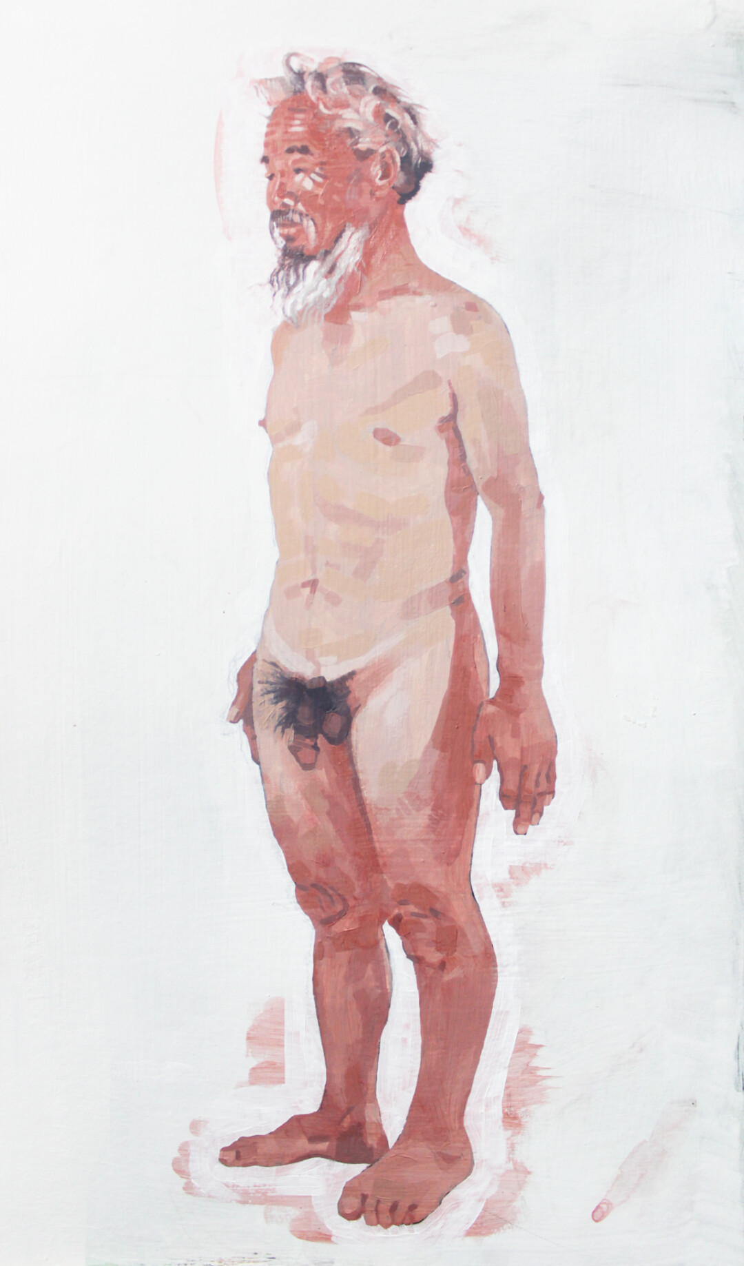 Acrylic on illustration board.<br>
9.5 x 16.75 in.<br><br>
A study of the human figure where I tried to emulate the planar colour transitions of <a href="https://en.wikipedia.org/wiki/Euan_Uglow" target="_blank" rel="noopener">Euan Uglow.</a>
