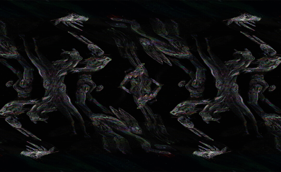 Digitally altered monotype.<br><br>
An alteration of <a href="https://portfolio.christianfrederiksen.com/wp-content/uploads/2024/02/cfrederiksen_fig_sickpartymono.jpg">Sick Party II</a>, using only the ghost image created by the <a href="https://en.wikipedia.org/wiki/Databending" target="_blank" rel="noopener">databending</a> process.