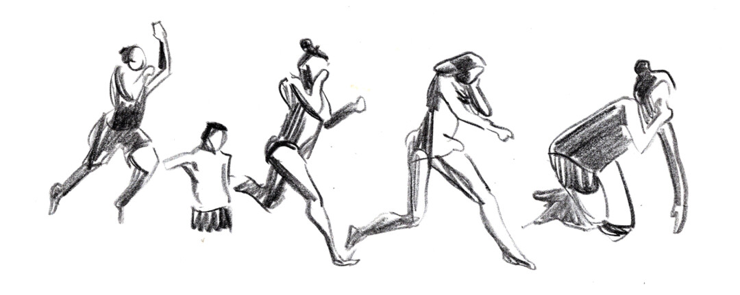 Charcoal on paper.<br>
4 x 10 in.<br><br>
<a href="https://portfolio.christianfrederiksen.com/product/swimmers-2021/">Buy Original</a><br><br>