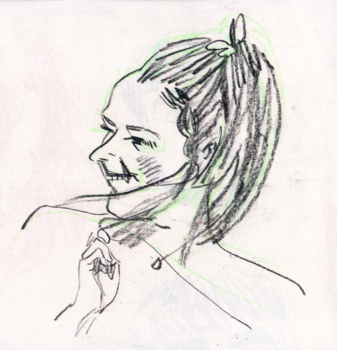 Charcoal on paper.<br>
8 x 8 in.