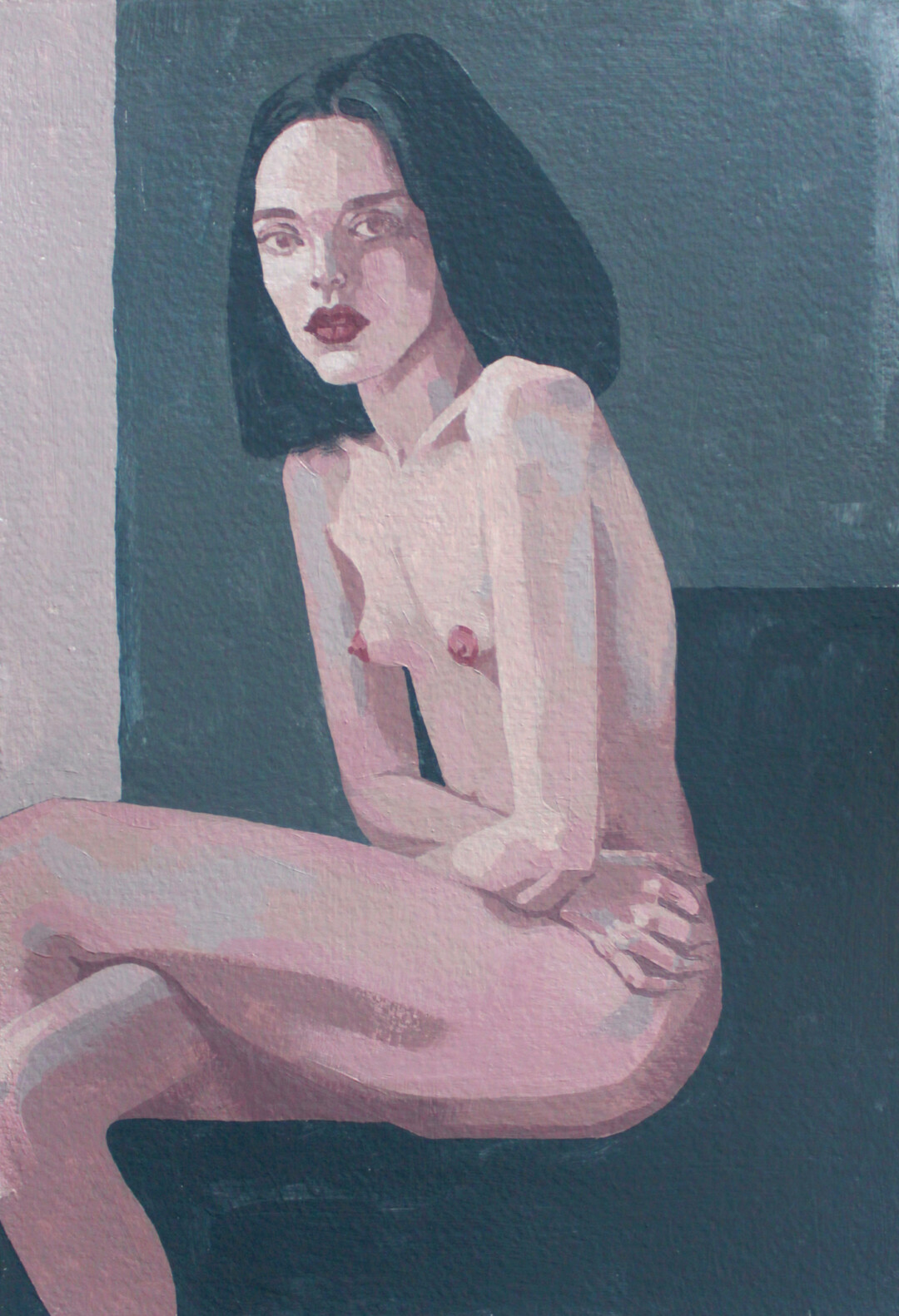 Acrylic on paper.<br>
14 x 9.5 in.<br><br>
<a href="https://portfolio.christianfrederiksen.com/product/purple-alice-2-2016/">Buy Original</a><br><br>