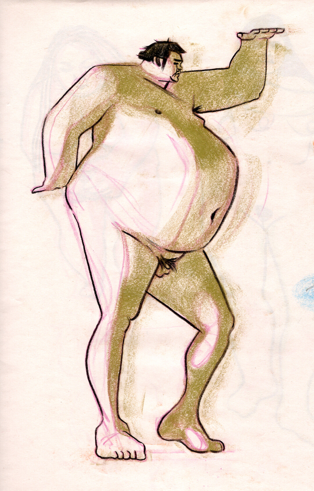 Charcoal and chalk pastel on paper.<br>
15.5 x 10 in.