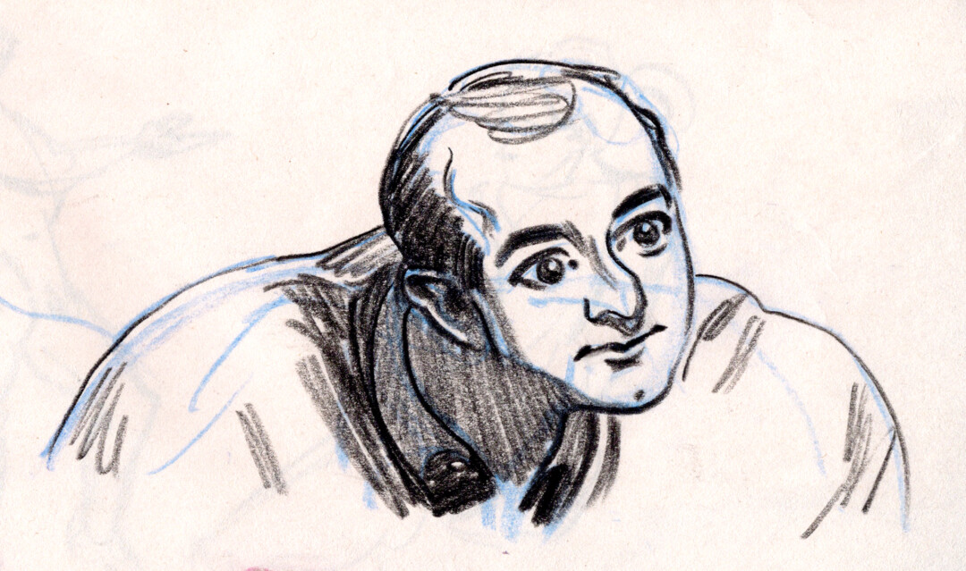 Charcoal on paper.<br>
4.3 x 7.2 in.<br><br>
<a href="https://portfolio.christianfrederiksen.com/product/bezos-2022/">Buy Original</a><br><br>