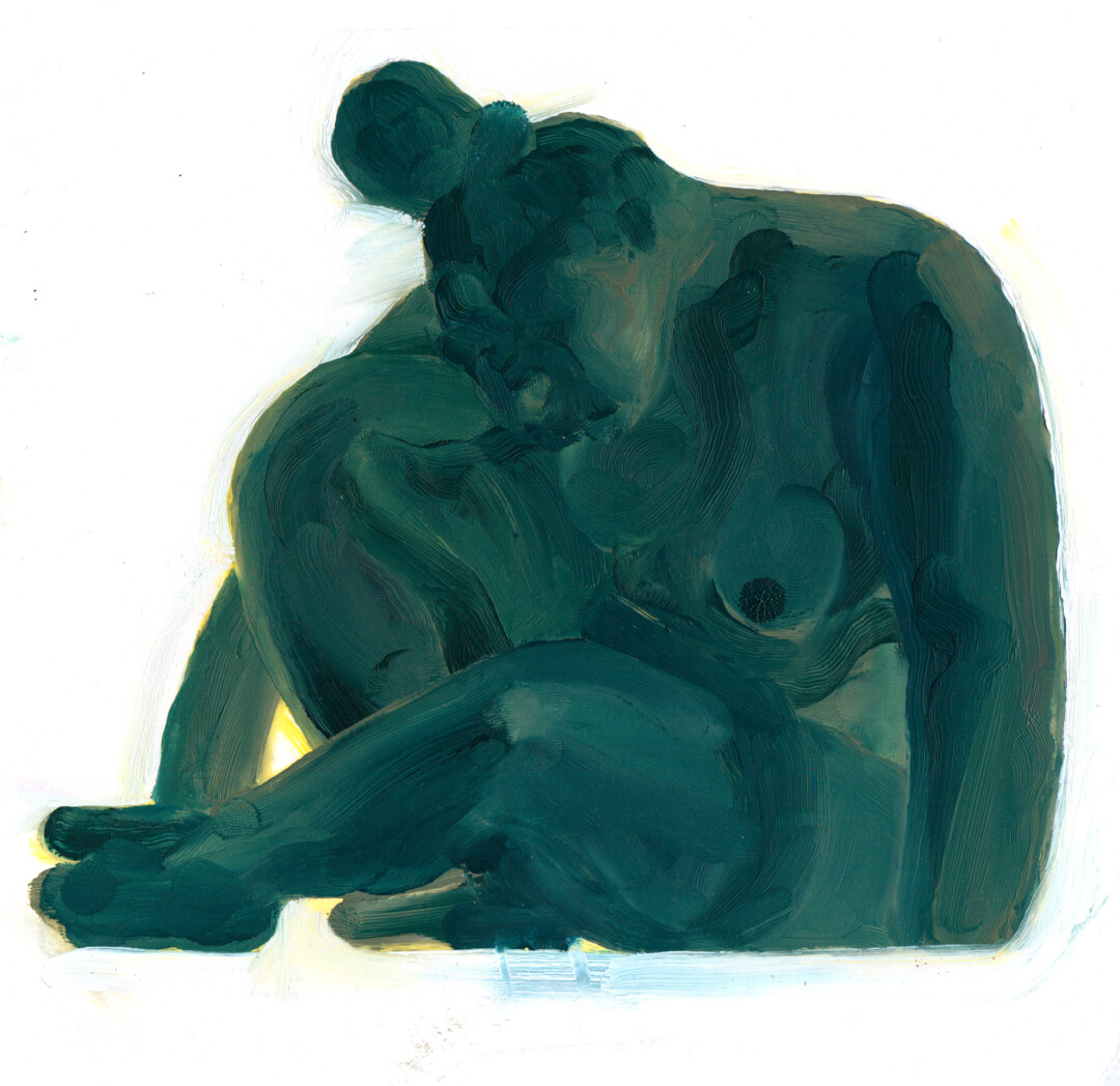 Oil on paper.<br>
7.2 x 7.4 in.