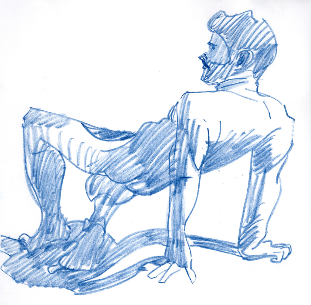 Chalk pastel on paper.<br>
12.6 x 12.9 in.<br><br>
<a href="https://portfolio.christianfrederiksen.com/product/nude-sketch-2023013-2023/">Buy Original</a><br><br>