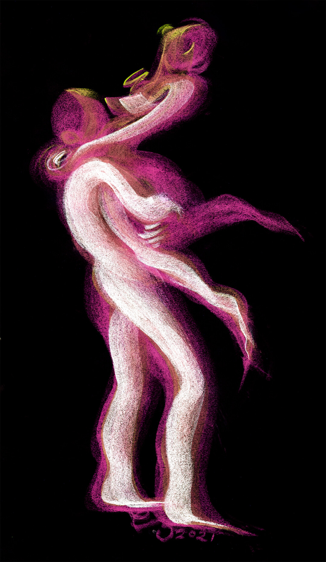 Digitally altered chalk pastel.