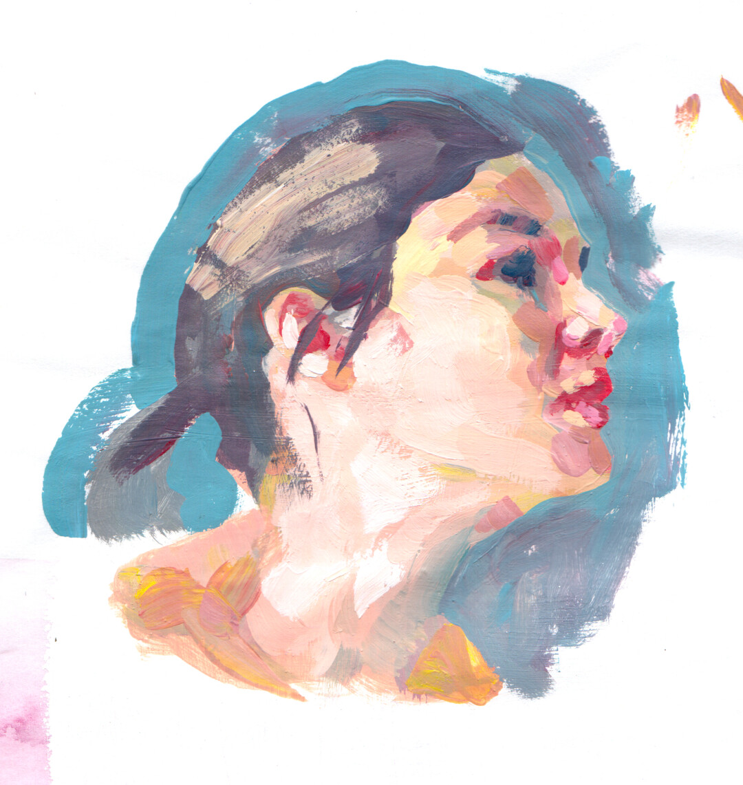 Acrylic on paper.<br>
6.5 x 6.2 in.