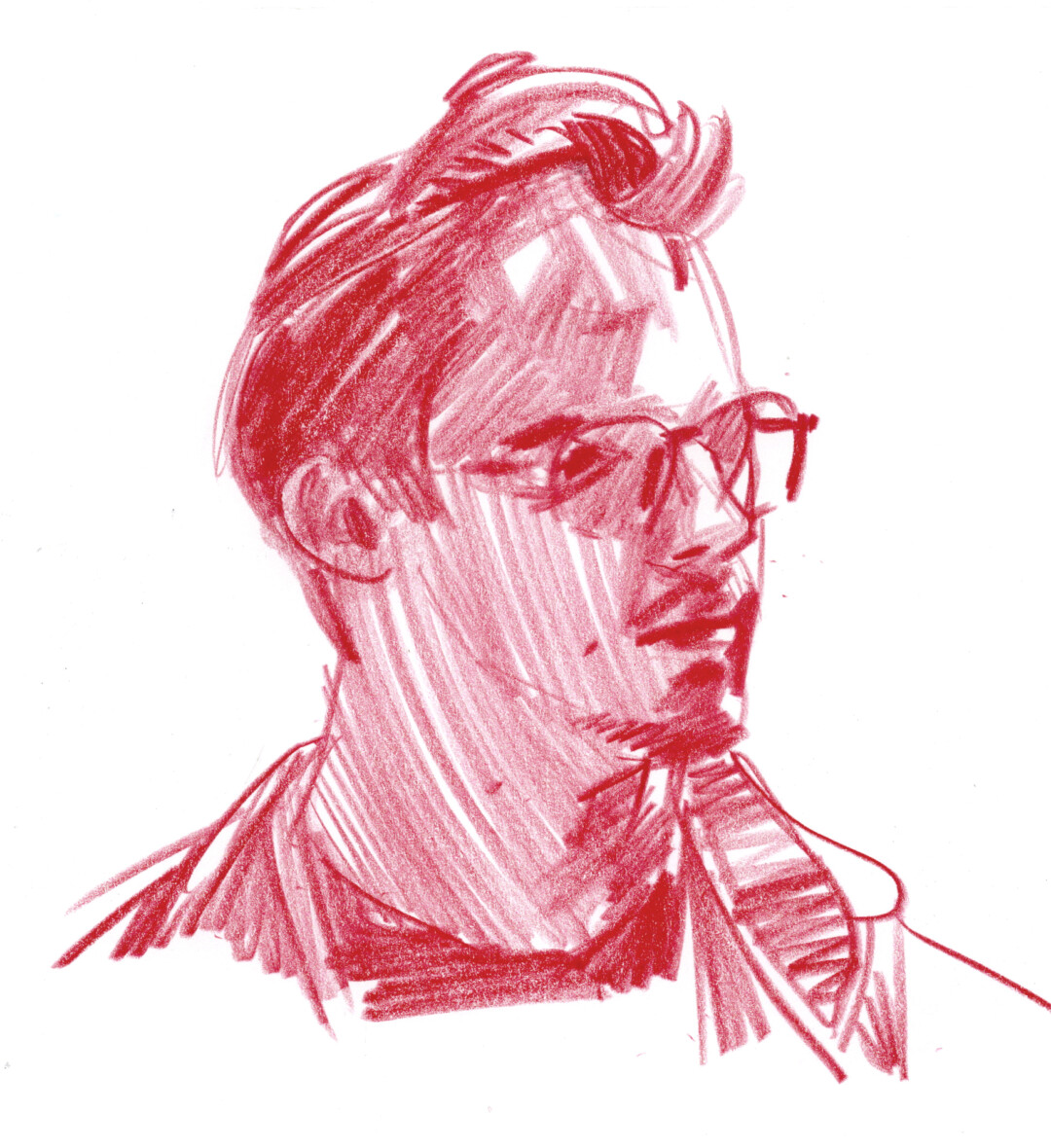 Grease pencil on paper.<br>
6.3 x 5.8 in.<br><br>
<a href="https://portfolio.christianfrederiksen.com/product/head-study-2023019-2023/">Buy Original</a><br><br>