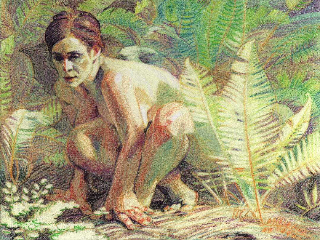 Chalk pastel on illustration board.<br>
6 x 8 in.<br><br>
<a href="https://portfolio.christianfrederiksen.com/product/stalk-2023/">Buy Original</a><br><br>