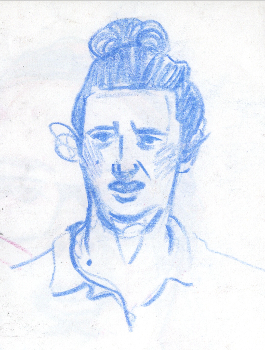 Chalk pastel on paper.<br>
5.4 x 4.1 in.<br><br>
<a href="https://portfolio.christianfrederiksen.com/product/head-study-74-2022/">Buy Original</a><br><br>