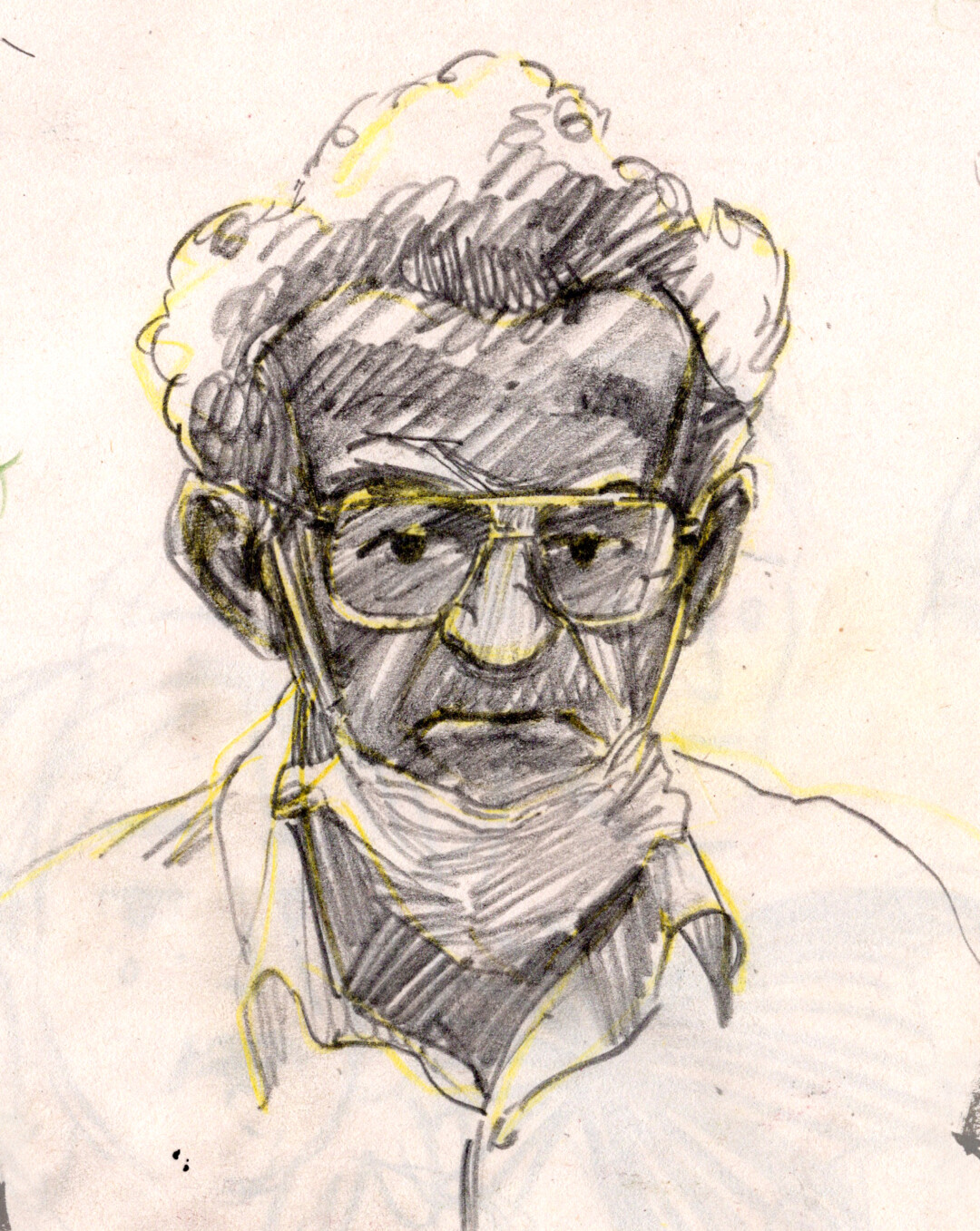 Charcoal on paper.<br>
6.6 x 5.2 in.<br><br>
<a href="https://portfolio.christianfrederiksen.com/product/elder-with-mask-2022/">Buy Original</a><br><br>