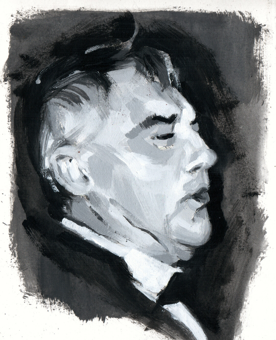 Oil on paper.<br>
7.5 x 6.1 in.<br><br>
<a href="https://portfolio.christianfrederiksen.com/product/man-in-a-moment-2020/">Buy Original</a><br><br>