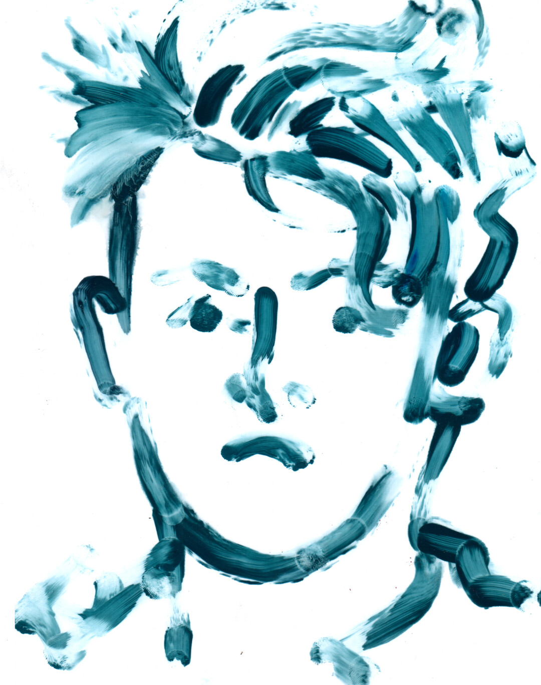 Medium unknown.<br>
9.9 x 7.8 in.<br><br>
<a href="https://portfolio.christianfrederiksen.com/product/fingerpainted-portrait-2020/">Buy Original</a><br><br>